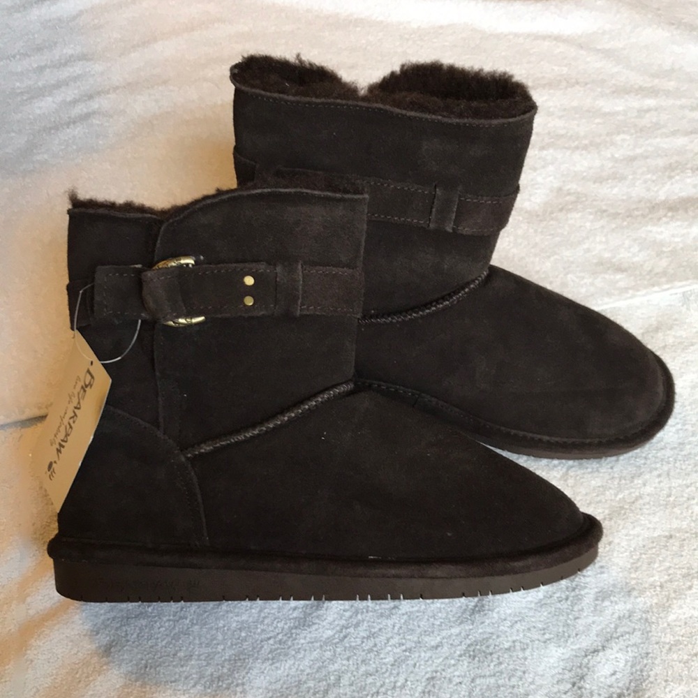 NWT Bearpaw Emma dark brown ankle boots size 8